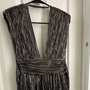 Sabina Musayev Silver Backless Dress